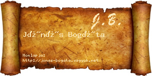 Jónás Bogáta névjegykártya